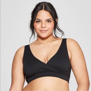 Auden Unlined Nursing Sleep Bras - 2 Pack - Black & Petal Pink - Size L